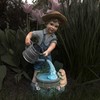 Nature Spring Yard Decor, Solar Outdoor LED Light and Battery-Operated Little Boy Statue for Garden, Patio, Lawn 239992OCI